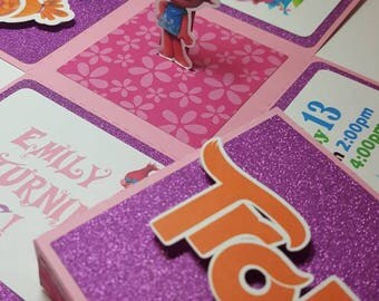 Trolls Exploding Box Invitation, Trolls pop up Invitations, Trolls party supplies, Trolls inspired birthday card, Trolls box invitation