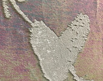 Mermaid White Pink Iridescent Flip-up Sequin 5mm on Spandex Fabric Sold By Yard Multiple Colors Flip up Mermaid Color