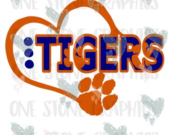 Tigers svg,dxf,eps,jpeg,Tigers cut file,heart,tiger and heart svg,sports,sports svg,tiger paw print svg,Tigers dxf,Tigers eps,Tigers jpeg