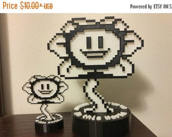 AUGUST SALE Good and Evil Flowey , Undertale , Two sides , complete with stand.