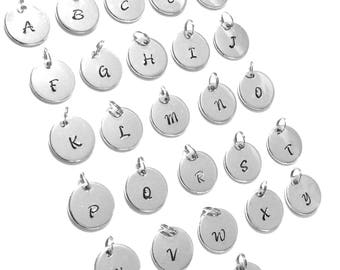 16mm ALLOY Mirror Stamped Tags ABC To Z Jewelry Round Circle Supplies Crafting Findings Do It Yourself Diy Wholesale Charms Bangle Metal