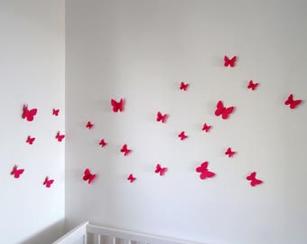 Set of butterflies 3D wall hanging Fuchsia