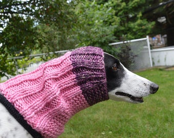 Dog snood, sighthound, whippet, lurcher, greyhound, Italian greyhound (Scarf, Neck warmer, Ear warmer)