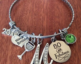 MILESTONE Jewelry, 50 Milestone Gift, 50th Birthday Gift, 50 And Fabulous Gifts, 50 Milestone Birthday, 50 Years Old, 50th Jewelry Bracelet