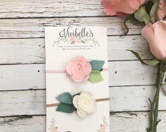 Baby Headband, Baby Flower Headband, Felt Flower Headband, Baby Shower Gift, Newborn Headband, Pink Headband