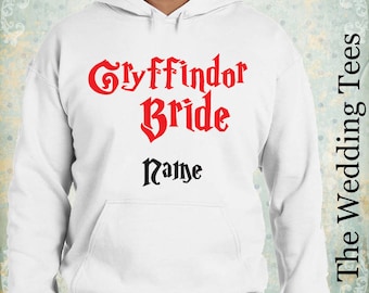 Gryffindor Bride Hoodie . Harry Potter Hoodie. Groom's Funny Hoodie . Wedding Hoodie . Bachelor Party Clothing . Bachelorette Party .