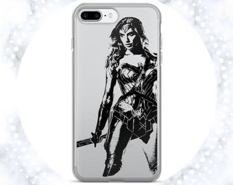 Wonder Woman iPhone Case | Clear Phone Case | DC Comics | Superhero | iPhone 6 Plus Case | Comic Book Character | iPhone 7 | iPhone 5s Case