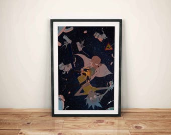 Rick and Morty, Rick and Morty poster, Rick and Morty print, Film poster, Digital print, Home decoration, Cartoon Poster