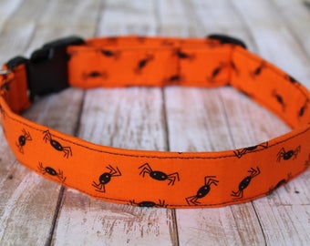 Spider Dog Collar - Halloween Dog Collar - Halloween Dog Harness - Halloween Dog Leash - Fall Dog Collar - Orange and Black Dog Leash