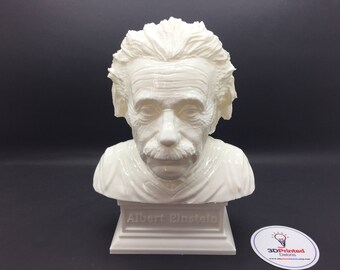 Albert Einstein 3D Printed Polished Vinyl Sculpture