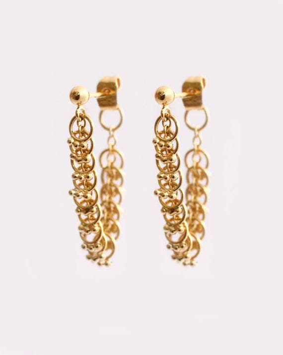 Gold Chain Earrings Gold Dangle Earrings Gold Dangle