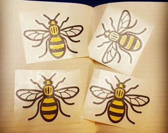 Manchester Bee Decal - Custom Decal - Car Sticker - Window Sticker - transfer graphic laptop notebook skin
