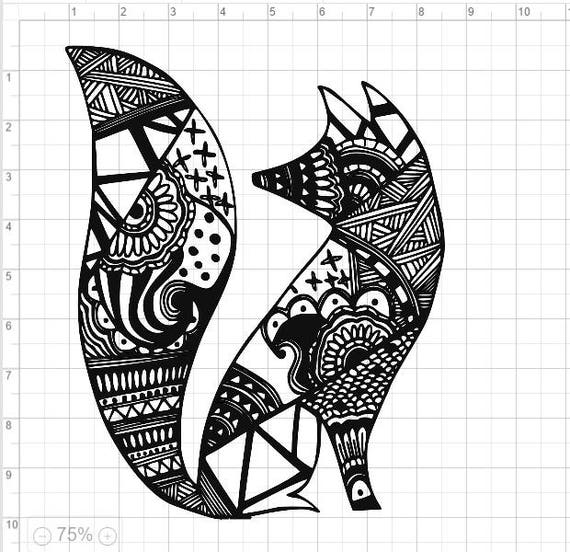 Download Mandala Style Fox SVG PDF EPS Dxf & Studio 3 Cut Files