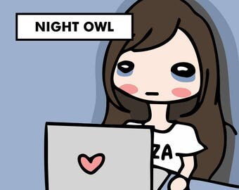 NIGHT OWL Stickers / planner stickers, night stickers, late night stickers, work late stickers, overtime, tired stickers / SD42