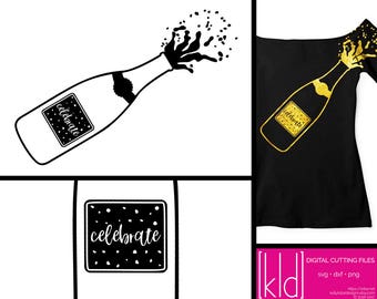 Champagne svg - Bottle svg - Cheers svg - Party svg - New Year svg - Wedding svg - Champagne dxf