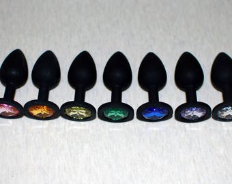 Silicone Butt Plug: Small (Beginner) Size, Anal Plug, Jewel, G-Spot Sex Toy, Role Play, BDSM, Kinky, Mature