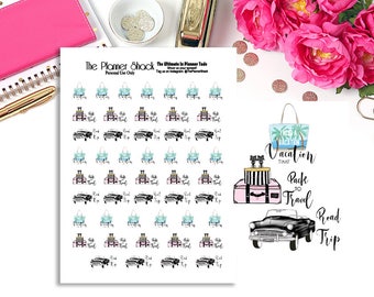 Travel // Road Trip // Pack Suitcases // Packing // Printable Stickers // Planner Stickers // Planner Printables // Vacation // Cut Files
