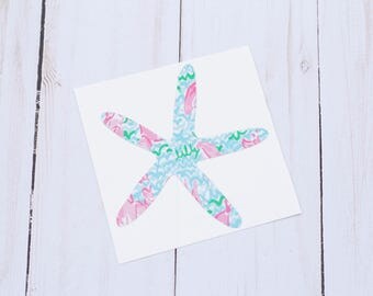 Beach Decal, Nautical Decal, Starfish Decal, Nautical Vinyl Decal, Yeti Decal, Decal for Yeti, Vinyl Decal for Yeti, Beach Car Decal