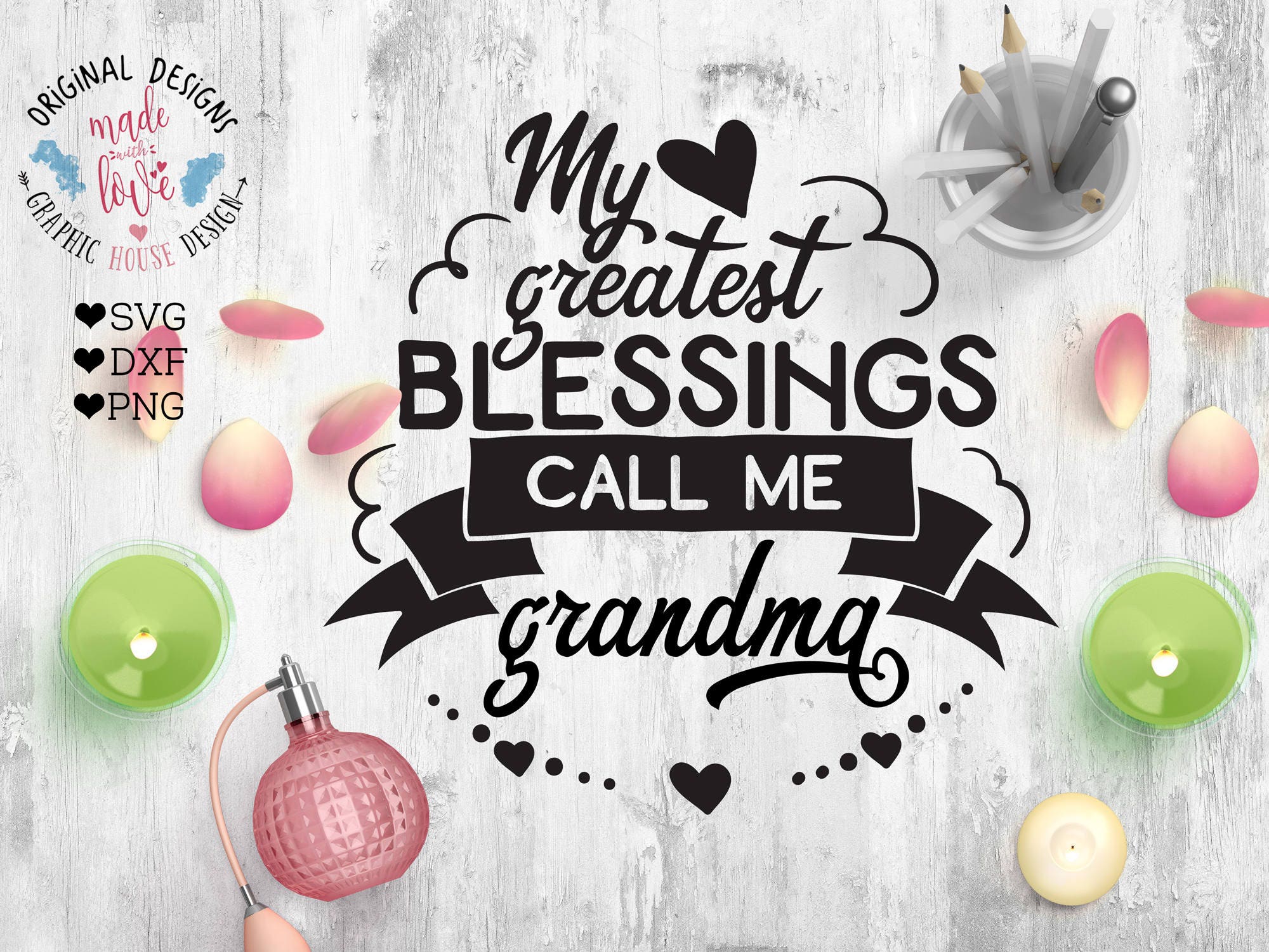 Download Μy greatest blessings call me grandma Cut File in SVG DXF PNG