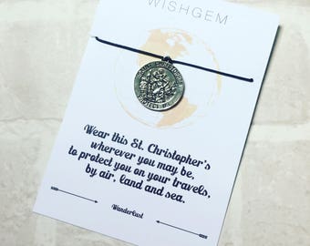 St Christopher Safe Travel wish bracelet Wanderlust