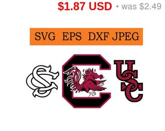 Sale 25% - South Carolina Gamecocks logo in SVG / Eps / Dxf / Jpg files INSTANT DOWNLOAD!