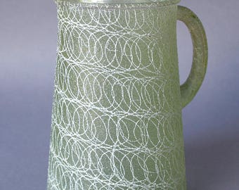 Pitcher - Mid-century spaghetti string pattern, Shat-R-Pruf by Color Craft
