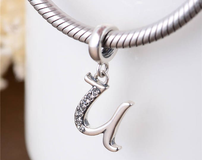 Letter U Initial Pendant Charm - 925 Sterling Silver - Personalised Gift - Gift Packaging available - Birthday Gift - Christening Gift
