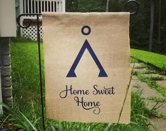 Stargate "Home Sweet Home" Earth Symbol Burlap Garden Flag