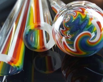 Vac stack - Rainbow to Clear - Borosilicate glass tubing