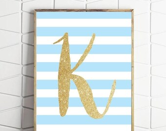 70% OFF SALE printable letter K poster, nursery letter size print, monogram print, personalised wall decor, K custom letter decor