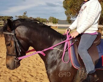 Horse Pony Contact Reins For Beginners ~ Starter Set Of Reins For Young Riders~Helps Prevent Pony From Snatching Or Dropping Head