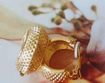 Vintage Joan Rivers Textured Hoop Earrings