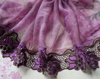 1.24 Mx27 cm Ref 2407Z embroidered tulle lace