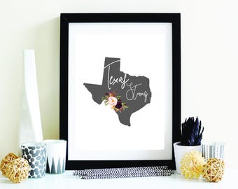 Hurricane Harvey Relief | INSTANT DOWNLOAD | Texas Strong Printable | Grey