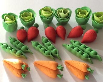 Vegetables Peter Rabbit cupcakes toppers set of 12 pairs