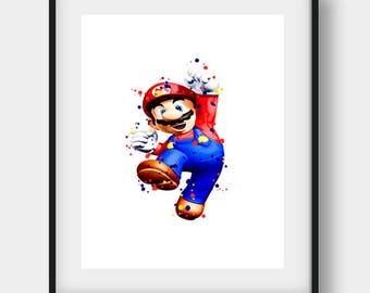 Super Mario Brothers, Mario Poster, Mario Print, Mario Art, Mario Decor, Mario Wall Art, Super Mario Art, Super Mario Print, Video Game Art