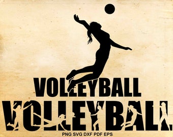 Volleyball svg files, Volleyball silhouette clipart, Shirt design, Iron on designs, Cut files for Cricut, Files for Silhouette Cameo