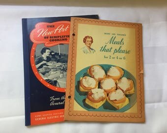 1940s Vintage Cook Books Mary Lee Taylor's Meals that please 1941 and The New Art of Simplified Cooking 1940