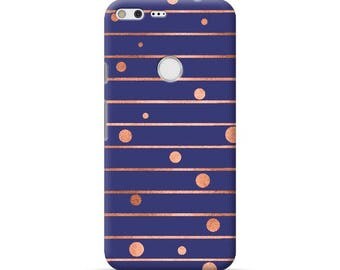 Rose Gold Google Pixel Case, Marble Pixel Case, Blue Rose Gold Pixel XL Case, Rose Gold Pixel XL Case, Google Pixel Cover, Rose Gold Pixel