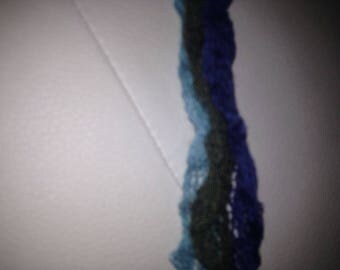 Silk scarf ruffle tri-color or another 100gr wool yarn
