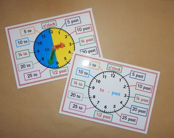 Clock/Time - Telling the Time - A4 Poster/Mat - Clock Face, Learning Time, KS1/KS2 Teaching Rescource