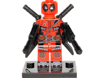 Deadpool Two Guns Custom Marvel Minifigure X-men Comics Compatible With Lego Super Hero Blocks Bricks Building Toys