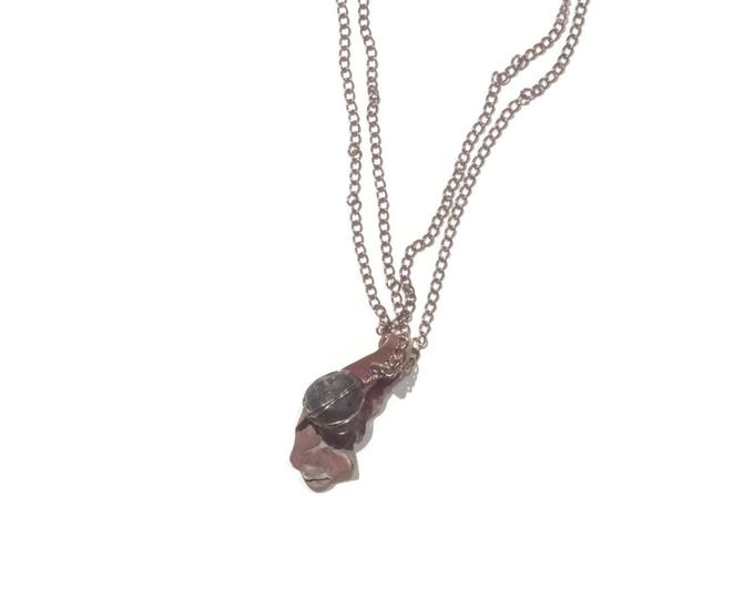Very Unique found copper layered with a purple glass - Wire Wrapped copper wire - For Her - Beautiful Necklace