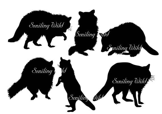 Download raccoon silhouette svg clipart raccoon vector art graphic ...