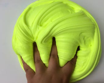 Neon yellow butter slime lemon scented 4oz customise your own glitter!