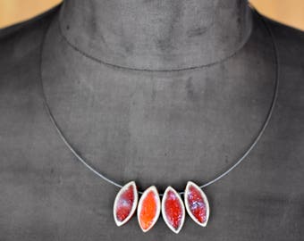 Ceramic-Necklace "coquelicot"