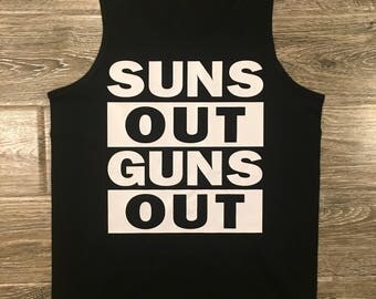 SUNS OUT GUNS out, boys tank top onesie, father son tank, cute summer tank, funny kids shirt, summer kids shirt, muscle tank, 21 jump street