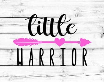 Little Warrior SVG - PNG, Baby Girl Svg, Newborn Svg, Kids Svg, Girl Svg, Baby Svg, Cricut Svg, Cut File, Cricut