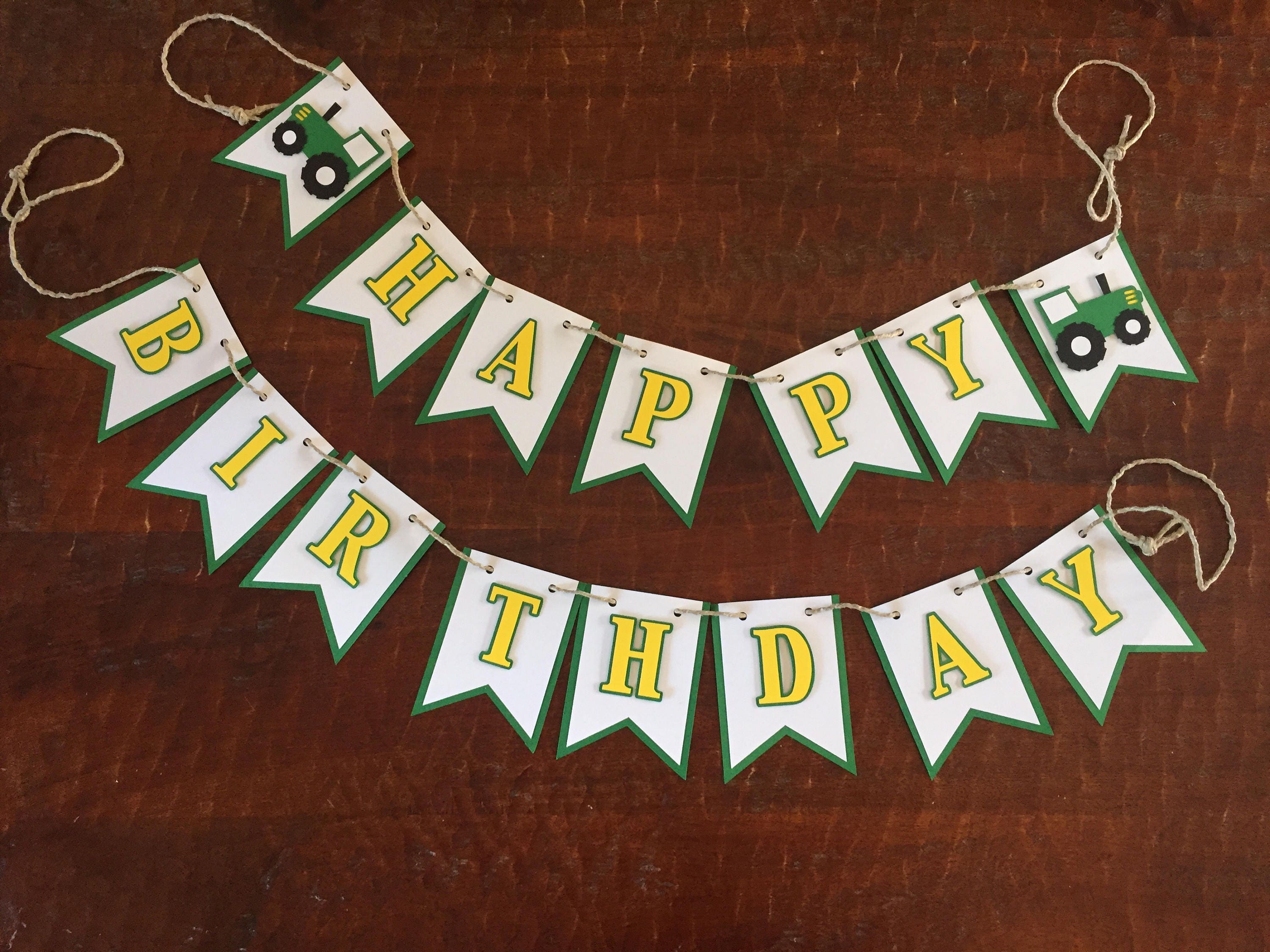 John Deere Birthday Banner Tractor Birthday Banner Tractor