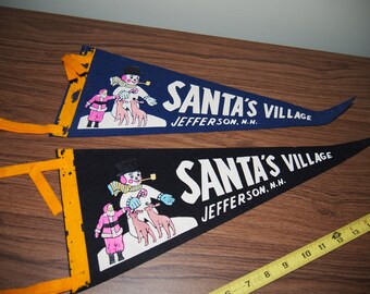 Vintage Santa's Village Pennants Jefferson NH flag advertising roadside attraction